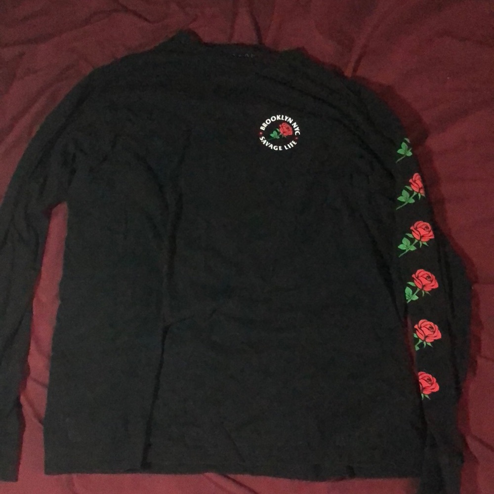 Brooklyn NYC shirt with Roses on left sleeve